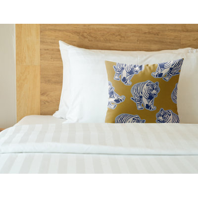 Dama Tiger Faux Suede Square Indoor Pillow