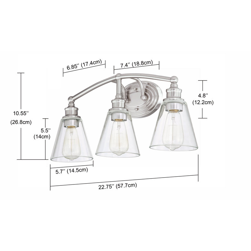 3 - Light Dimmable Vanity Light