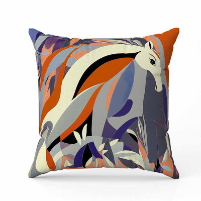 Mythical Horse Faux Suede Pillow