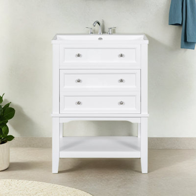 Ensemble de meuble-lavabo simple 24 po avec plateau en céramique Rutila