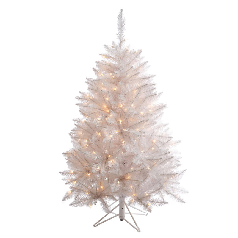Dilan Sparkle White Spruce Artificial Christmas Tree, 6.5' H, Pure White LED