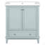 Ensemble de meuble-lavabo 30 po avec lavabo, armoire de salle de bain multifonctionnelle avec portes et tiroir, structure solide et panneau de fibres à densité moyenne-126271359
