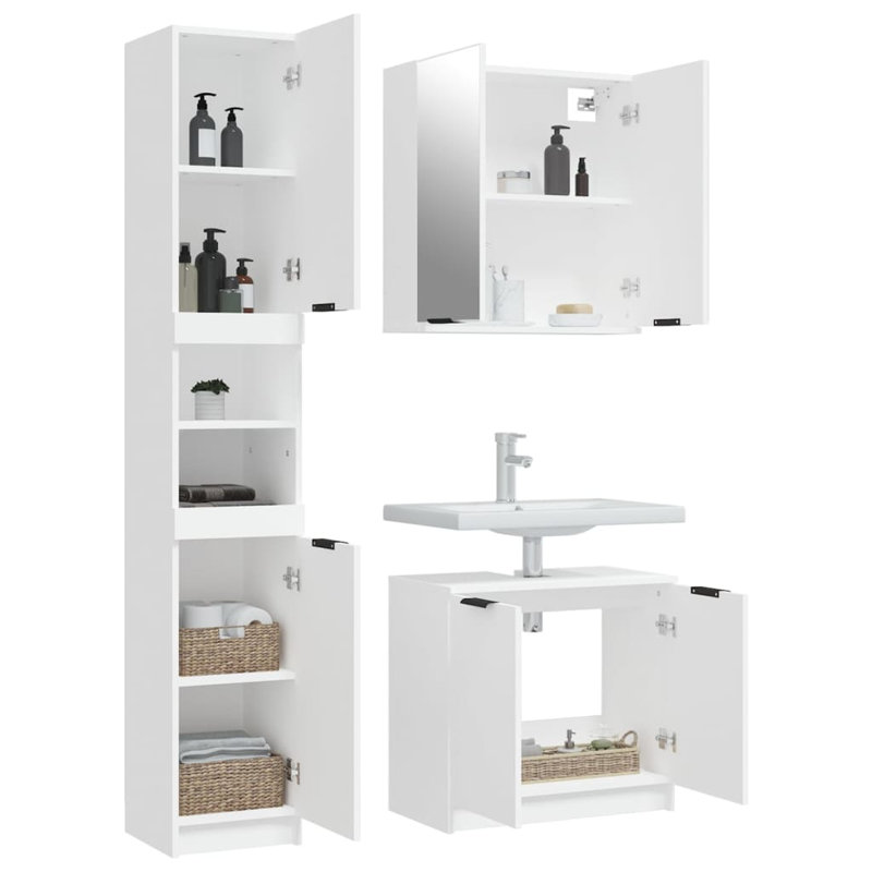 Kirollos Bathroom Cabinet, White