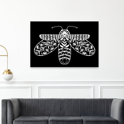 Intricate Folk Insect Abstract Delicate Bee Moth Nature Summer Wall Art
