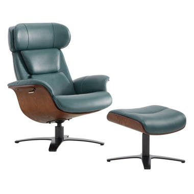 DESIGNER CONFORM TIMEOUT LEATHER SWIVEL RECLINING CHAIR - INTEGRATED LEG  REST