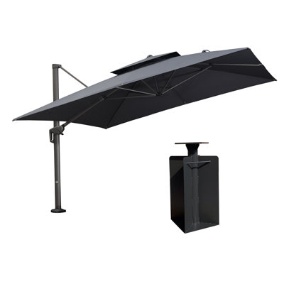 Sharay 12' Square Cantilever Umbrella With Counter Weights Included Base In Ground,Gray