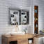 Azamat 30"H Recessed or Surface Mount Frameless LED Medicine Cabinet With  Adjustable Shelves-505742997-505742996