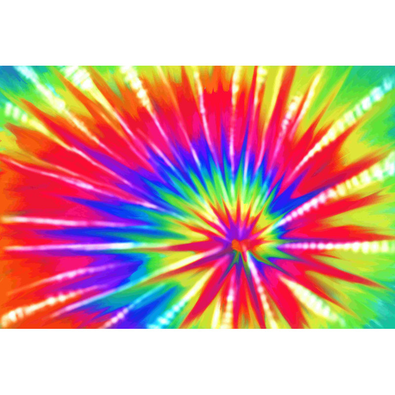 Traditional Tiedye - impression sur toile tendue, H 32 po x l 48 po