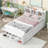 Full Bed With Bookcase Headboard, Under Bed Storage Drawers And Bed End Storage Case-1758597704