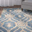Tapis bleu / ivoire en laine / coton touffeté à la main Amory-1716846835