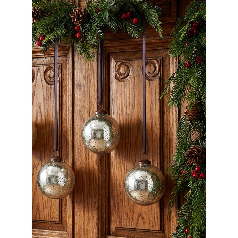 Ornement boule de mercure, Argent antique