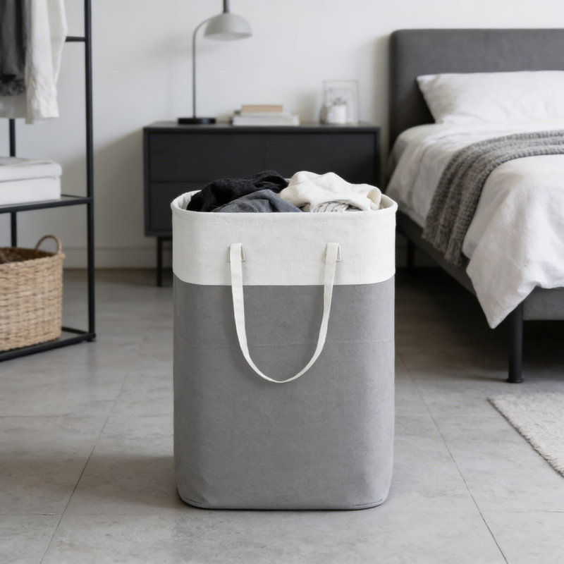 Large Capacity Foldable Fabric Laundry Hamper With Long Handles For Home, Dormitory Or Commercial Use - Multi-Purpose Storage Bin For Clothes And Household Items
