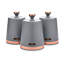 Tower Cavaletto Pieces of 3 Storage Canisters for Tea/ Coffee/ Sugar, Steel-51050357
