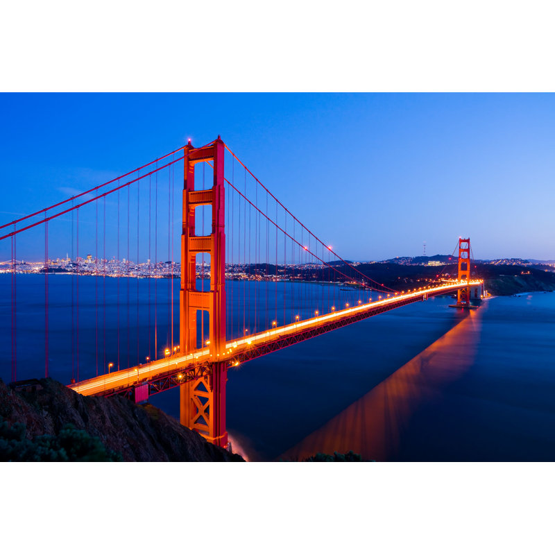 Golden Gate Bridge - Photographie sur toile tendue, H 32 po x l 48 po
