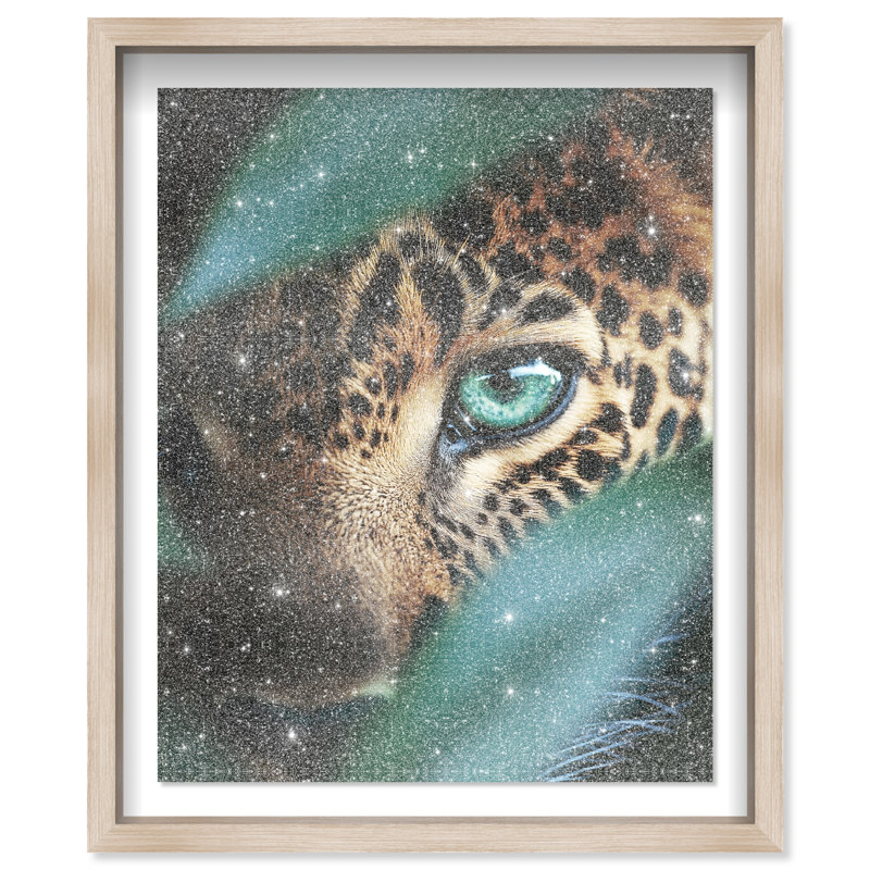Jungle Watcher III Shadowbox Animals Print by Oliver Gal, Black Frame, 16 x 20, 25.5"H x 31.5"W, Natural Oak Shadowbox