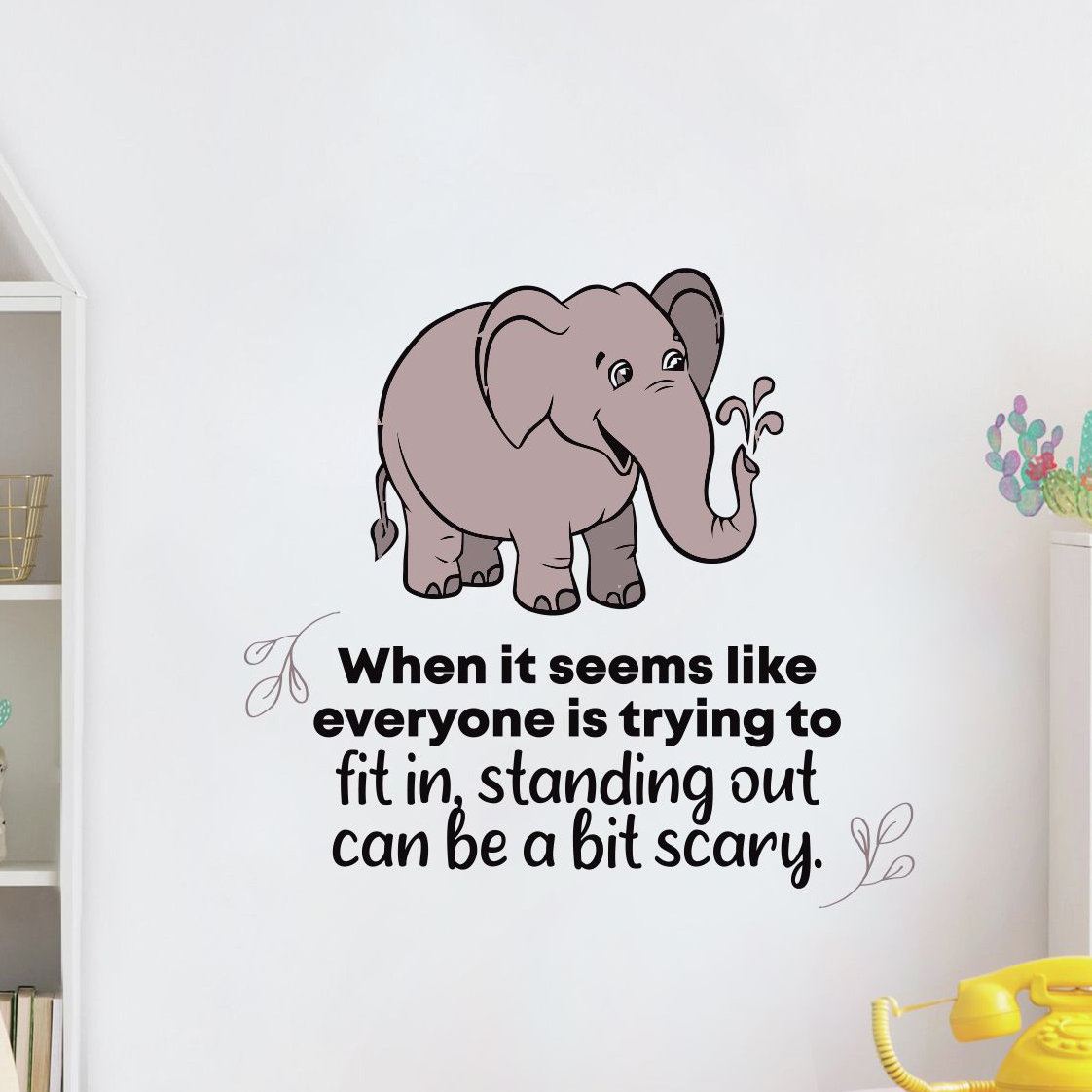Zoomie Kids Bit Scarty Elephant Vinyl Wall Decal | Wayfair