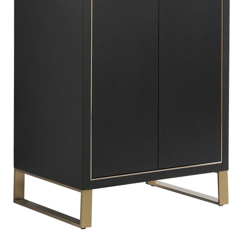 24'' Single Bathroom Vanity Set, Matte Black, Satin Brass