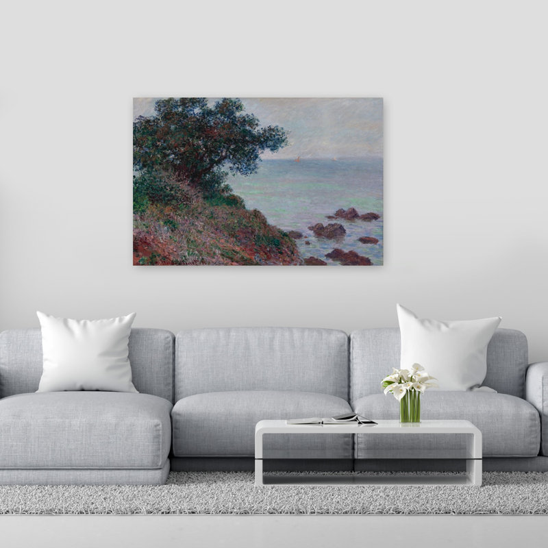 Bords De La Mediterranee Temps Gris 1888 Classic Contemporary Abstract Coastal Mountain Wall Art Print by Claude Monet - Wrapped Canvas Print