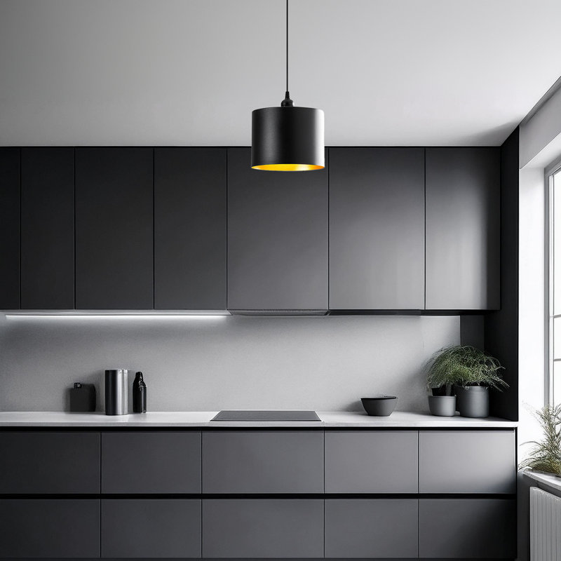 Luminaire suspendu cylindrique en métal