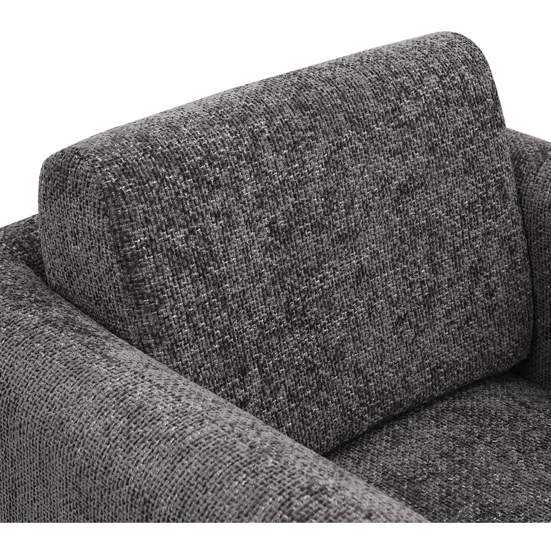Alessandra Chenille Fabric Swivel Accent Chair, Grey Chenille Fabric