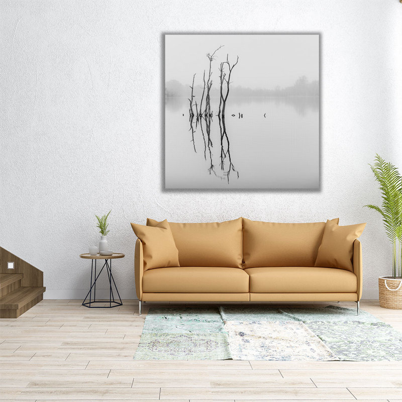 Brindilles dans le lac - reproduction d'art sur toile, H 12 po x l 12 po