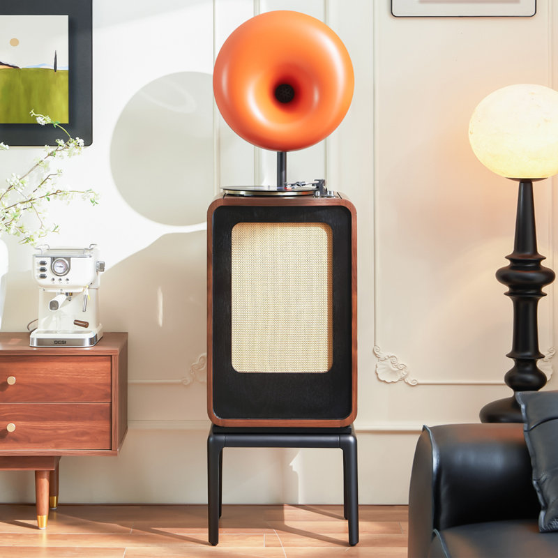 Nut-brown+Orange Rectangular Solid + Manufactured Wood+Aluminum Media Players, Orange