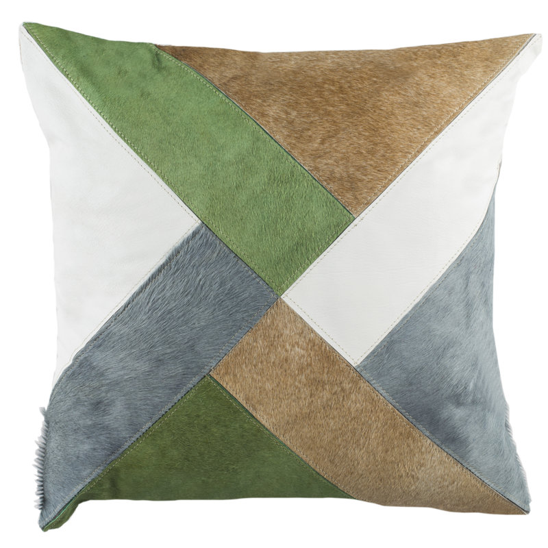Geometric Cowhide Throw Pillow