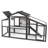 65"L Chicken Coop with Run, Wooden Hen House with Nesting Box, UV Panel