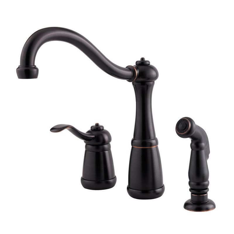 Robinet de cuisine à jet latéral Marielle, Bronze toscan