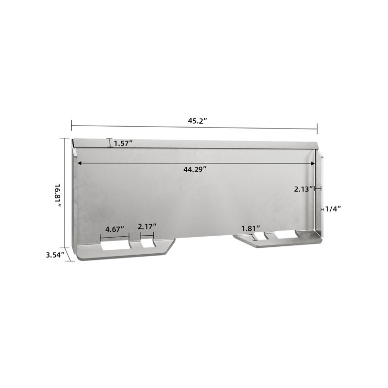 Plaque de fixation robuste pour chargeuses compactes – Adaptateur de montage à attache rapide pour tracteurs et chargeuses compacts, Kubota – Plaque en acier durable de 117 x 47 cm (46 x 18,5 pouces) pour le rangement en garage, épaisseur : 6,35 mm (1/4 pouce)
