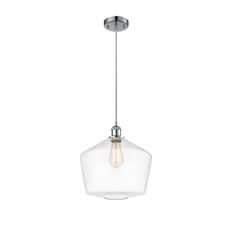Luminaire suspendu simple à 1 lumière Gabbie, Chrome poli