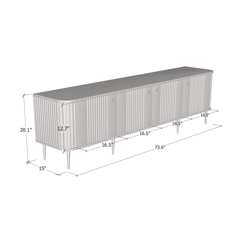 Elena 80" Modern TV Stand with Matte Finish