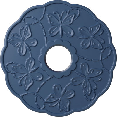Endurathane Terrones Butterfly Ceiling Medallion, 17 7/8"OD x 3 7/8"ID x 1"P (Fits Canopies up to 3 7/8"), Hand-Painted Americana Finish