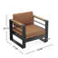 Fauteuil club d'extérieur en aluminium avec coussins résistants à l'eau Giovanna, orange