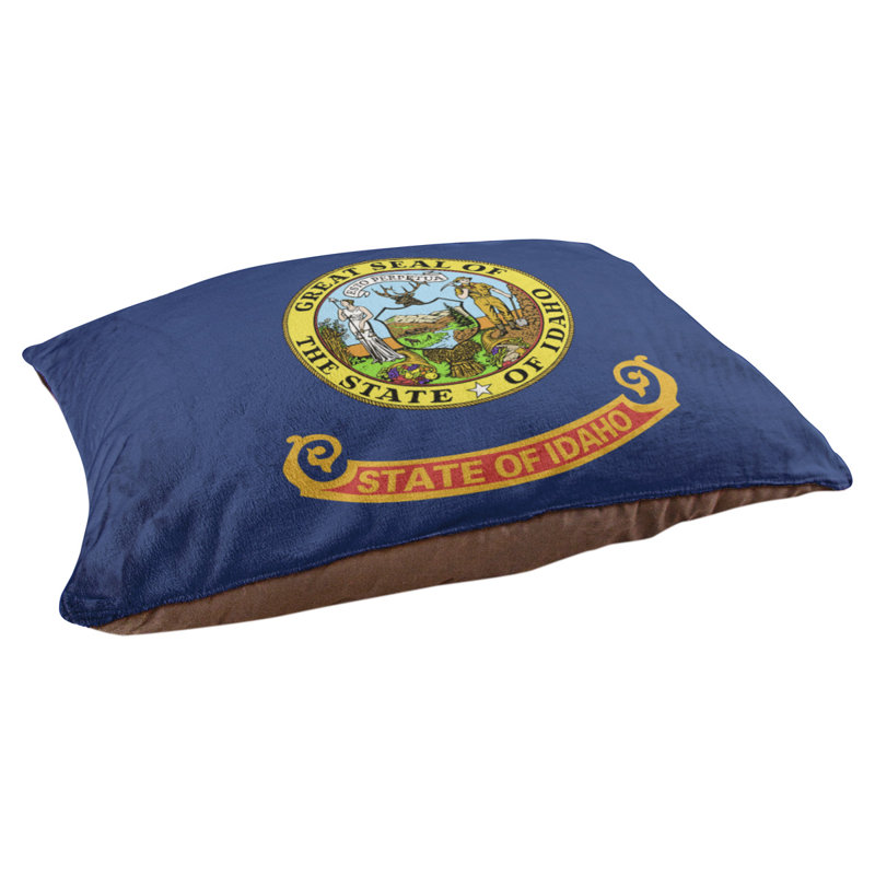 Coussin stylisé idaho flag Burien, L 19,5 po x l 29,5 po, Marron foncé