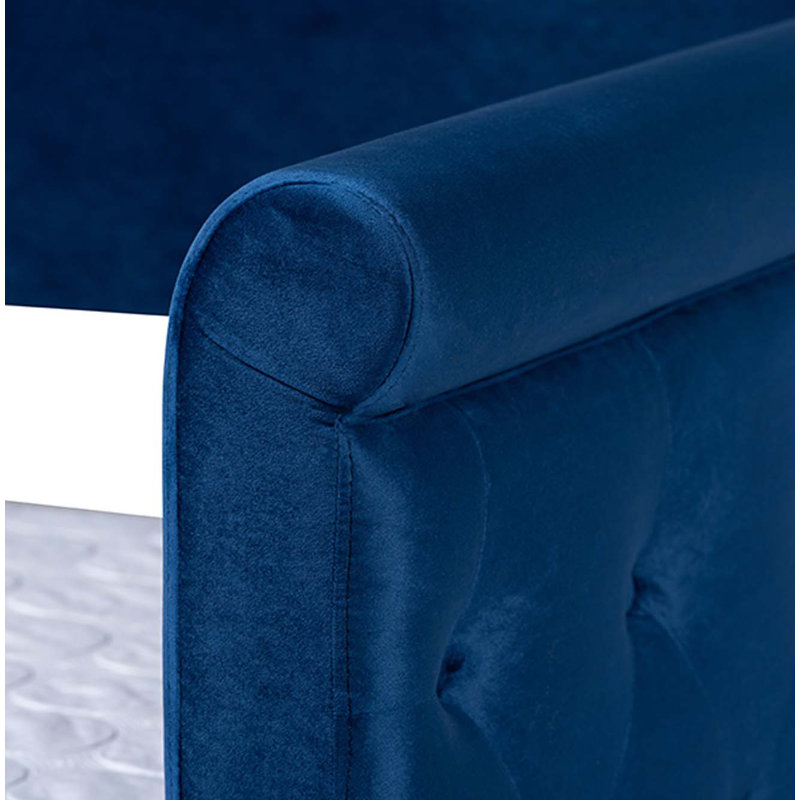 Samitha Upholstered Daybed, Queen, Navy Blue Velvet