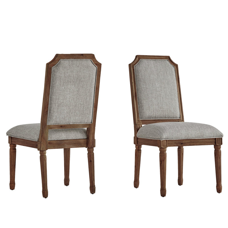 Chaise d'appoint Hildemar, Lin gris, Brun