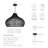 Latigo Outdoor Rattan Pendant Light - 18" Black Dome 1-light Polished Handwoven Adjustable Light Fixture For Patio, Porch & Entryway In Modern, Traditional, Boho & Coastal Style-836434789-836434788