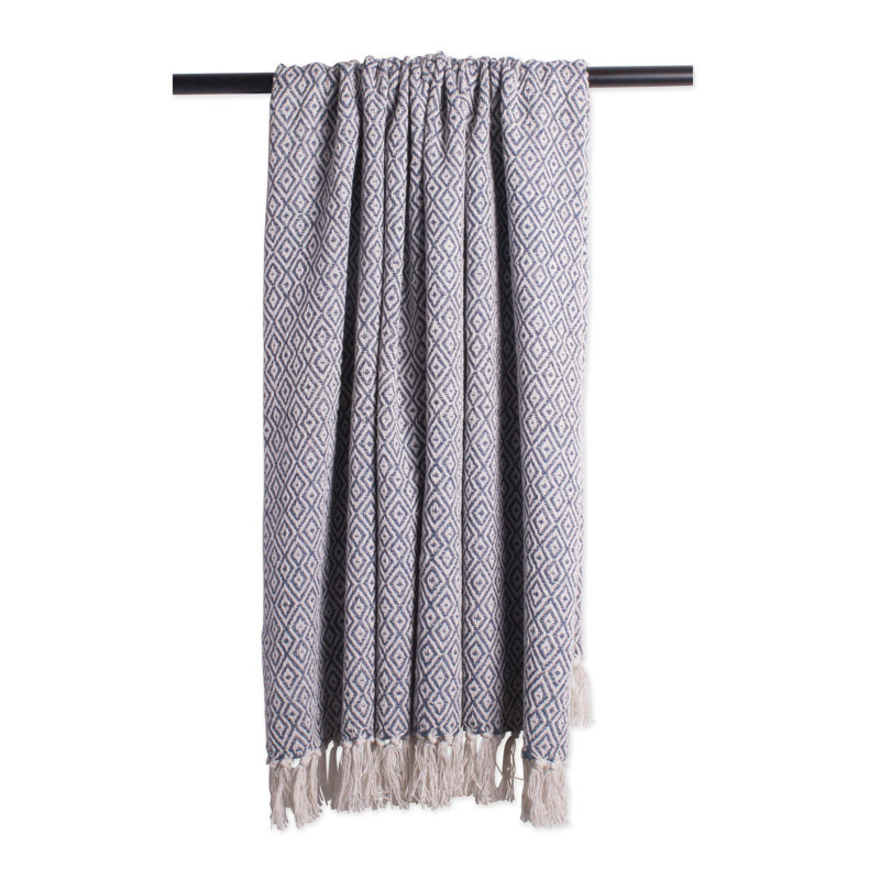 Jeté en coton Dll, Bleu