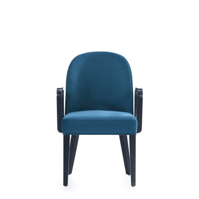 Hillman Wood Upholstered Armchair In Blue