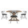 Warner Concrete Veneer Top Dining Table And Low Back Windsor Chairs Set - Stripe Concrete Veneer Top Table And 4 Finish Chairs