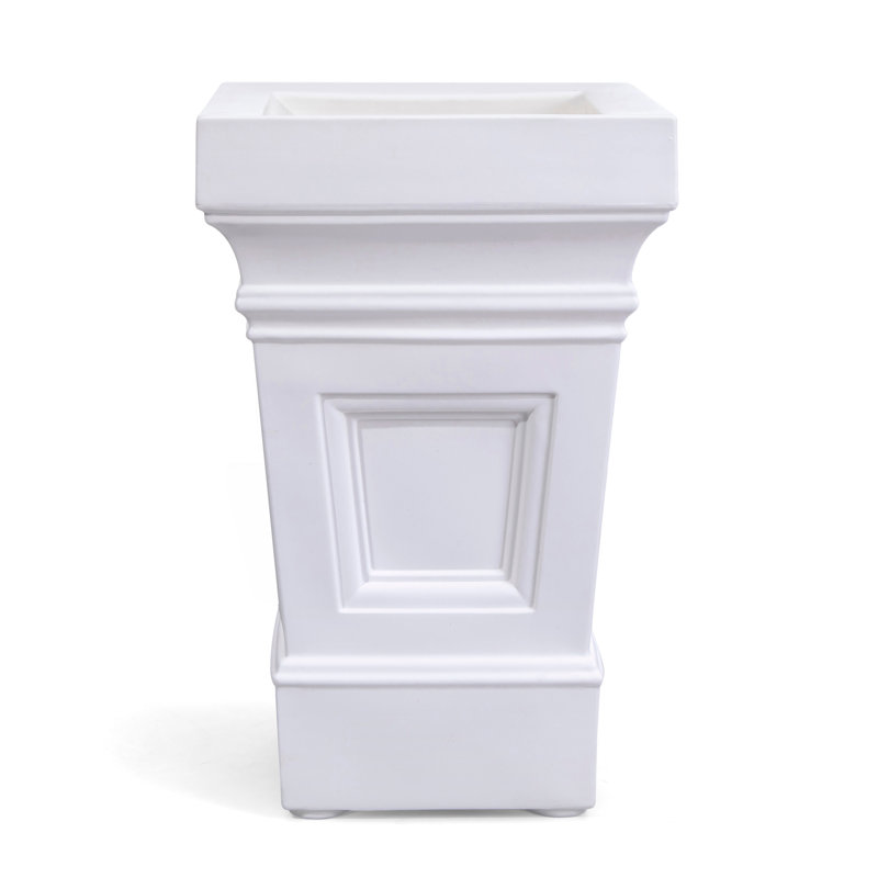 Classic White High-Density Plastic Self-Watering Planter Box