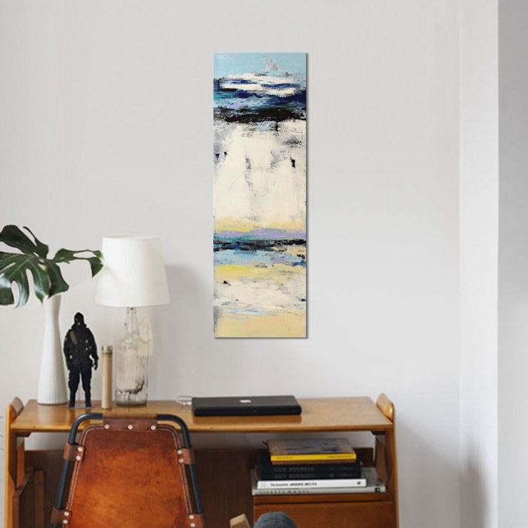 « côtier abstraction ii », impression sur toile, Cadre noir, H 36 po x l 12 po x P 1,5 po