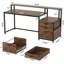 Bureau ergonomique spacieux avec support pour écran surélevé et classeur polyvalent pour une productivité accrue-725739665