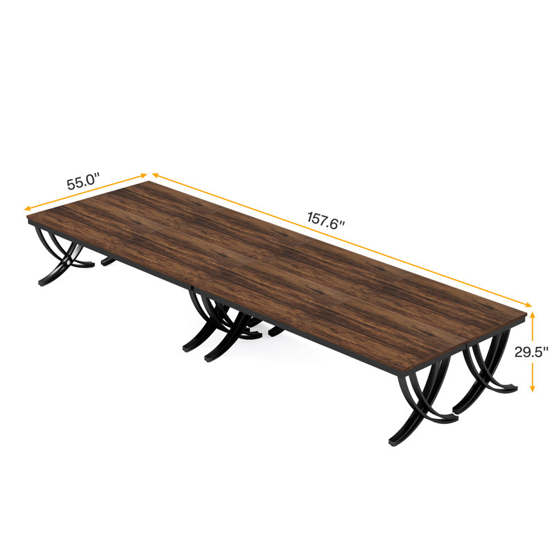 Donan Metal Base Computer Desk, Brown/Black