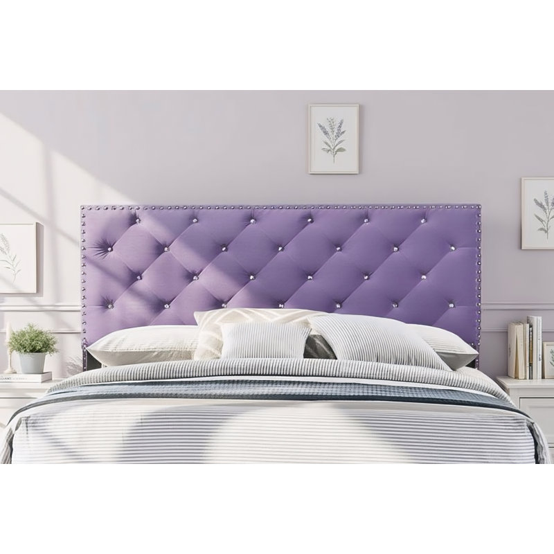 Ensemble de lit double en velours mauve Modena, Mauve, Full