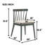 Chaise d'intérieur, chaise d'appoint de salle à manger rustique 2 pièces, chaise à cadre en bois pour l'intérieur