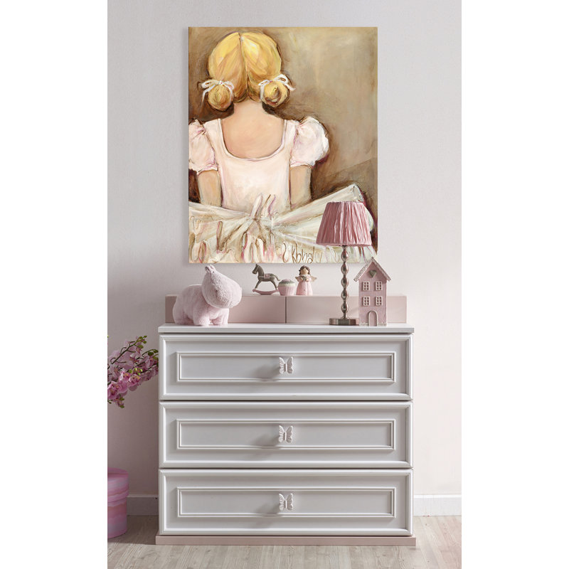 Jolie ballerine blonde, art sur toile, H 16 po x L 12 po x l 1,25 po