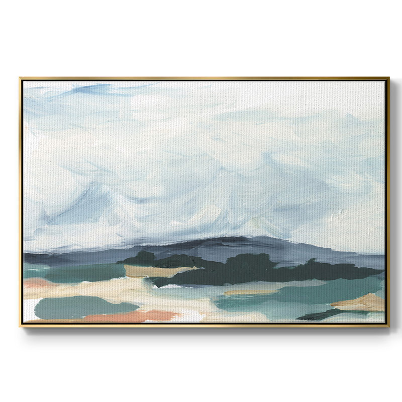 Pastel Vista I, reproduction d'art sur toile, H 27 po x l 41 po x P 2 po, Toile avec cadre flottant or