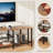 TV Stand with 4 Open Shelves, Corner Entertainment Center with Power Outlets & LED Lights for Living Room, Brown-49275719